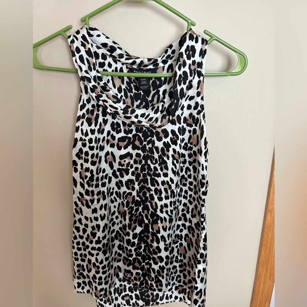 leopard cowl neck top